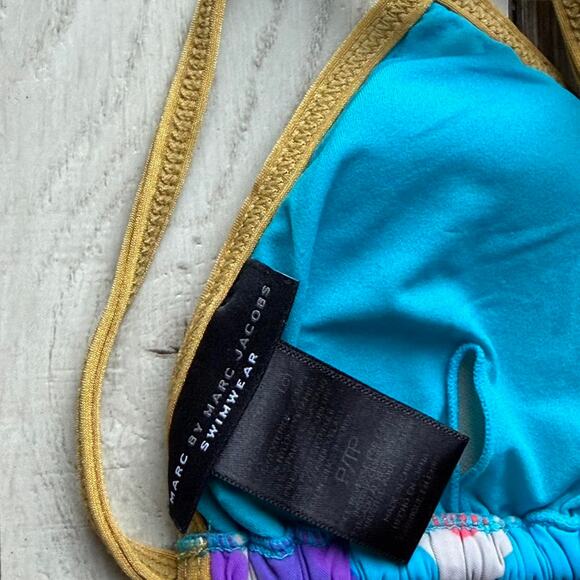 Multi coloured bikini top with tie - Picture 3 of 4